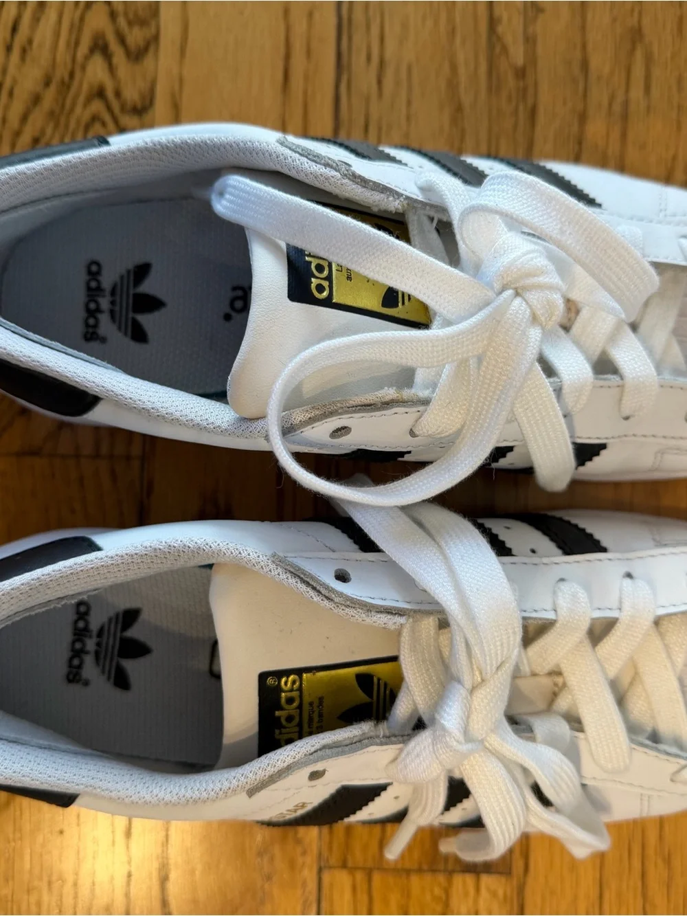 adidas Men’s White Superstar ADV Shoes with Black Stripes